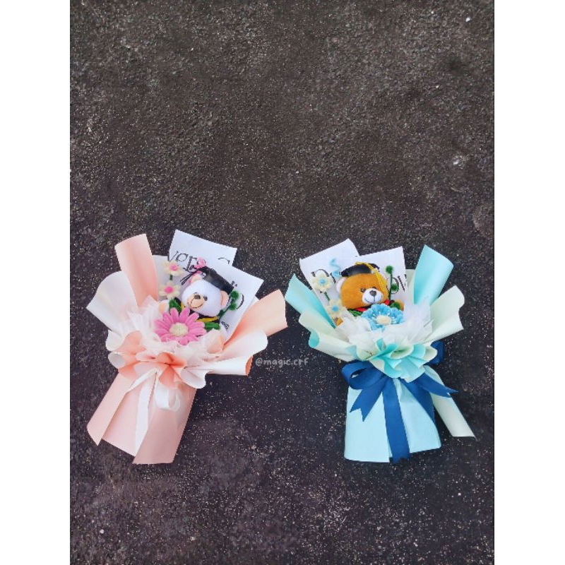 Buket Boneka Wisuda | Buket Kawat Bulu | Buket Jombang | Size 'M