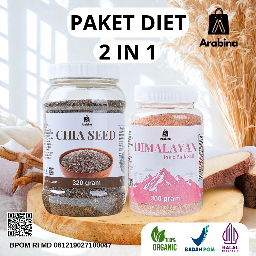 

Arabina Paket Diet Detoks 2in1 Garam Himalaya Chia Seed Gachi Organik