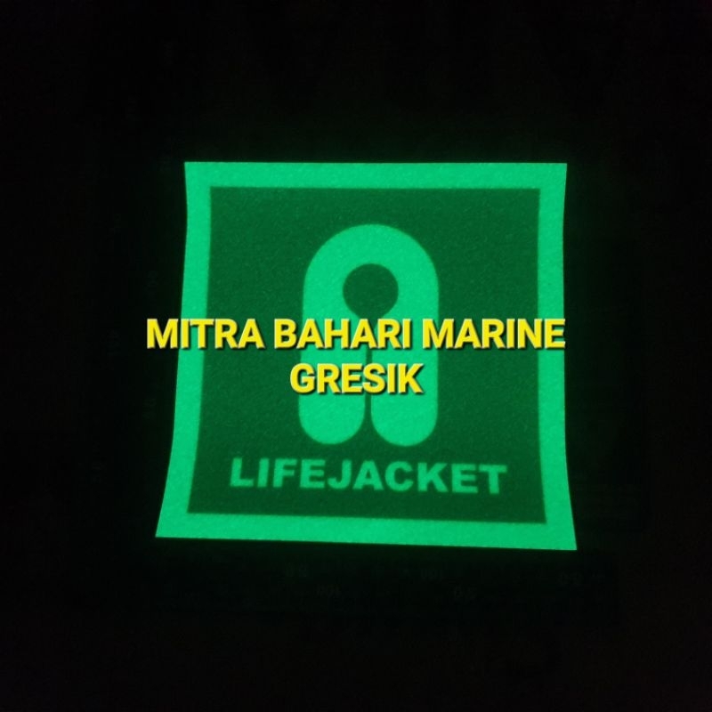 

Stiker IMO Symbol IMPA 334110 Lifejacket Ukuran 15x15cm Glow In The Dark