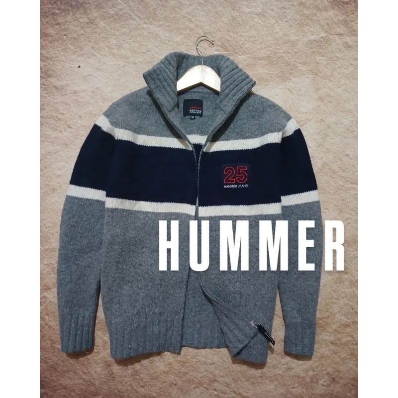 jaket HUMMER bahan wool knit tebal recomend bekas second preloved