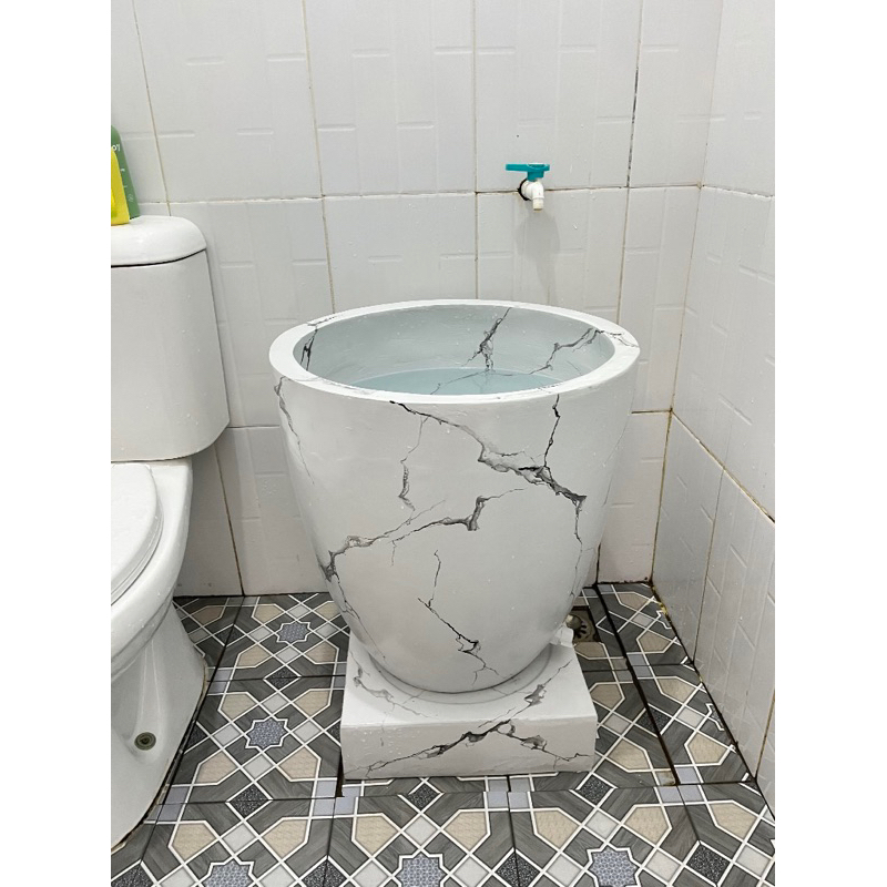 Bak mandi teraso motif marmer kekinian / bak mandi marmer/gentong teraso/bak mandi kekinian terazzo