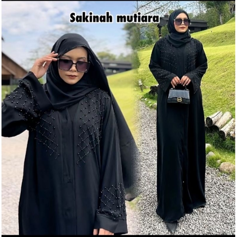 Abaya Hitam Sakinah Mutiara (JBBjb)