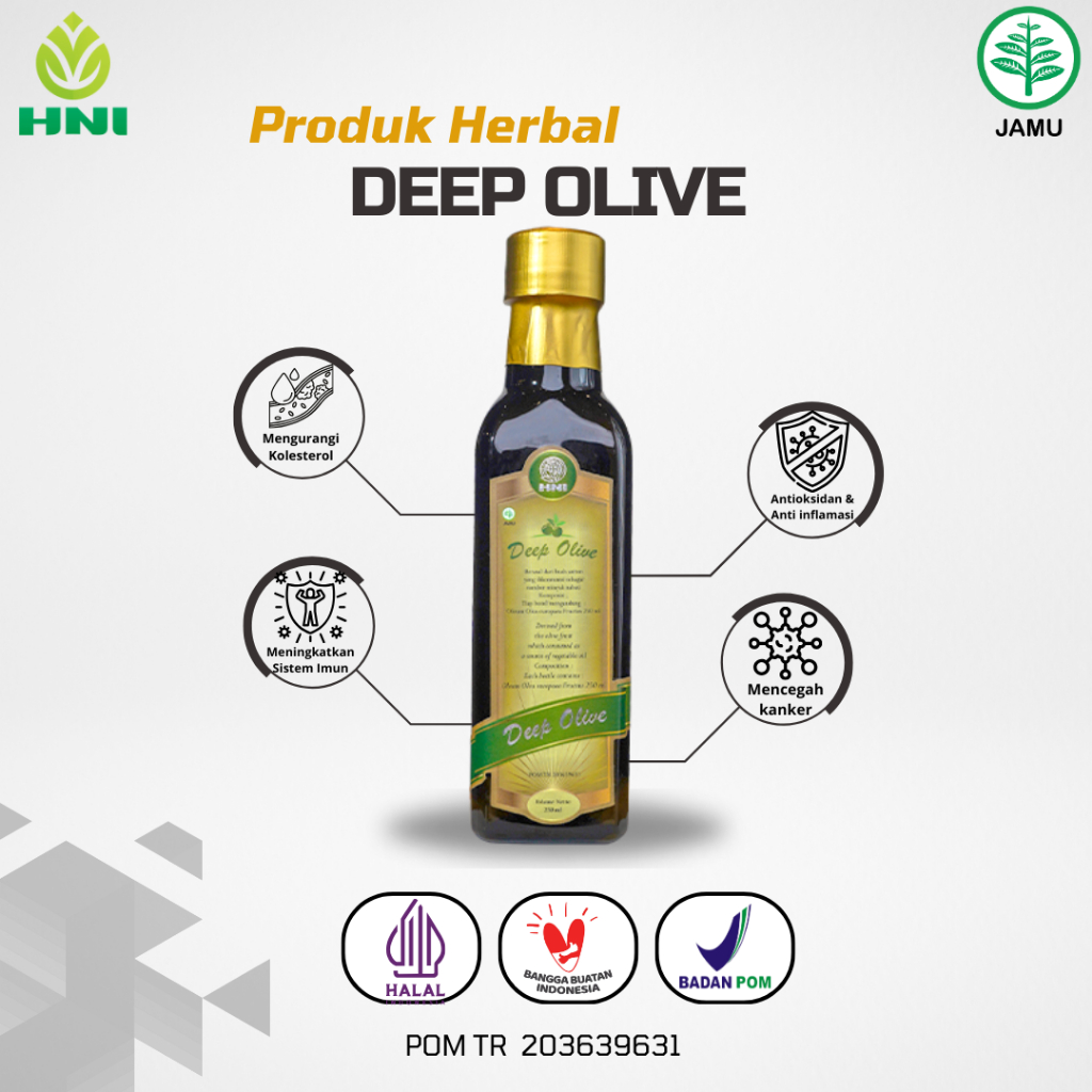 

DEEP OLIVE Mengurangi Kadar Kolesterol Mencegah Diabetes, Kanker Dan Memperlancar Sirkulasi Darah