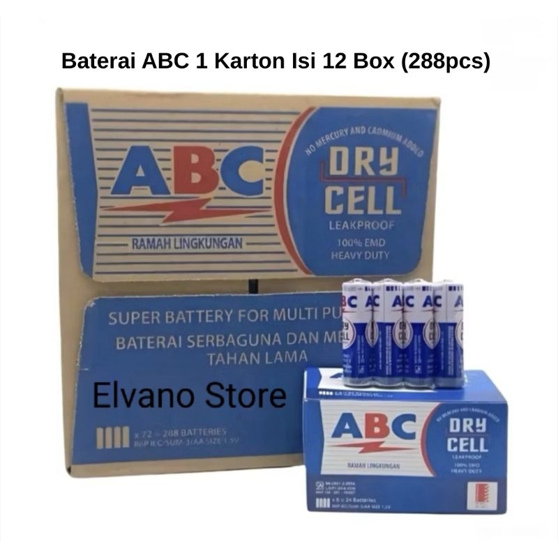 Baterai ABC Biru AA 1 Karton Isi 12 Box (288pcs)