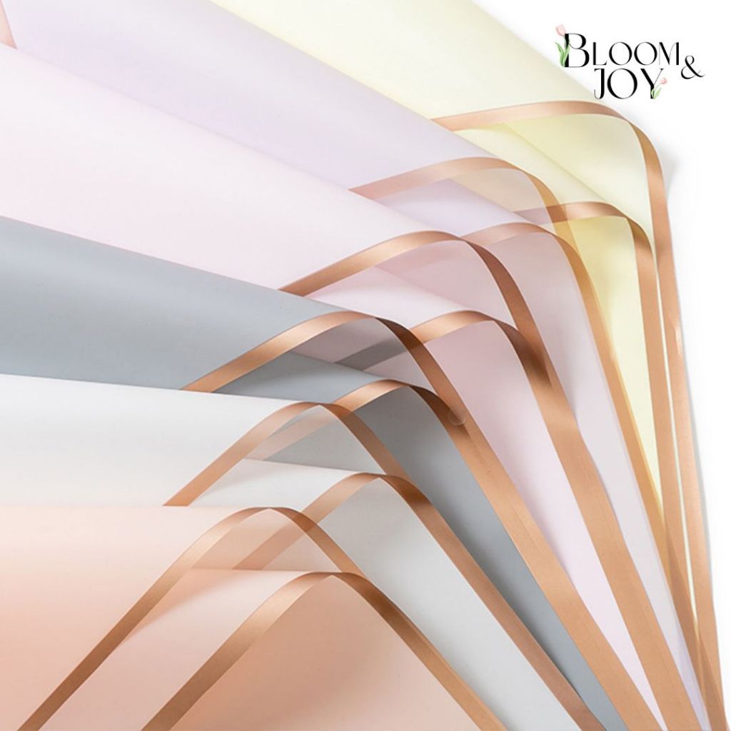 

ECER Kertas Buket Frame Gold Kertas Cellophane / Kertas Buket Flower Wrapping Paper Varian List Gold Emas Kertas Buket Bunga Cellophane Florist goldline