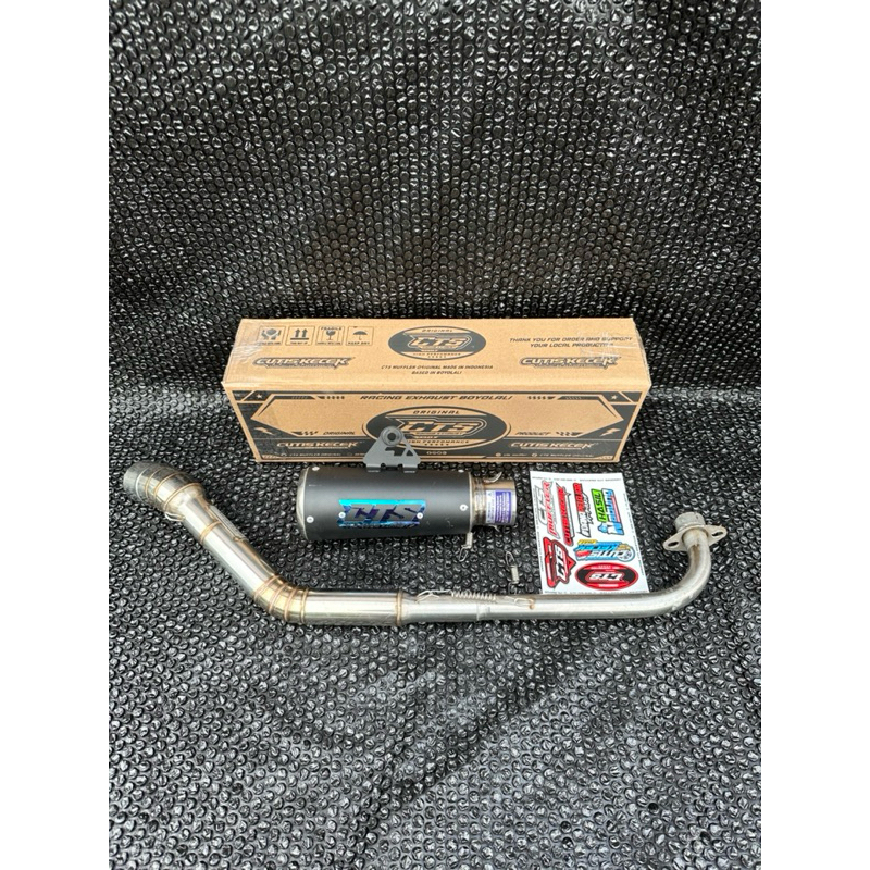 KNALPOT CTS MUFFLER GP2 BLACK ALL BEBEK FULLSISTEM KOLONG BAWAH SUPRA GRAND VEGA JUPITER REVO DLL