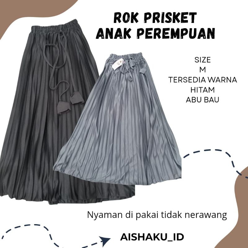 ROK PLISKET/ROK PLISKET POLOS ANAK PEREMPUAN USIA 5-10TAHUN