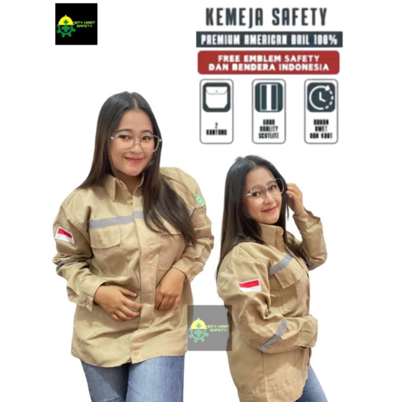 KEMEJA SAPETY PERPADUAN BAHAN NYALA 3M