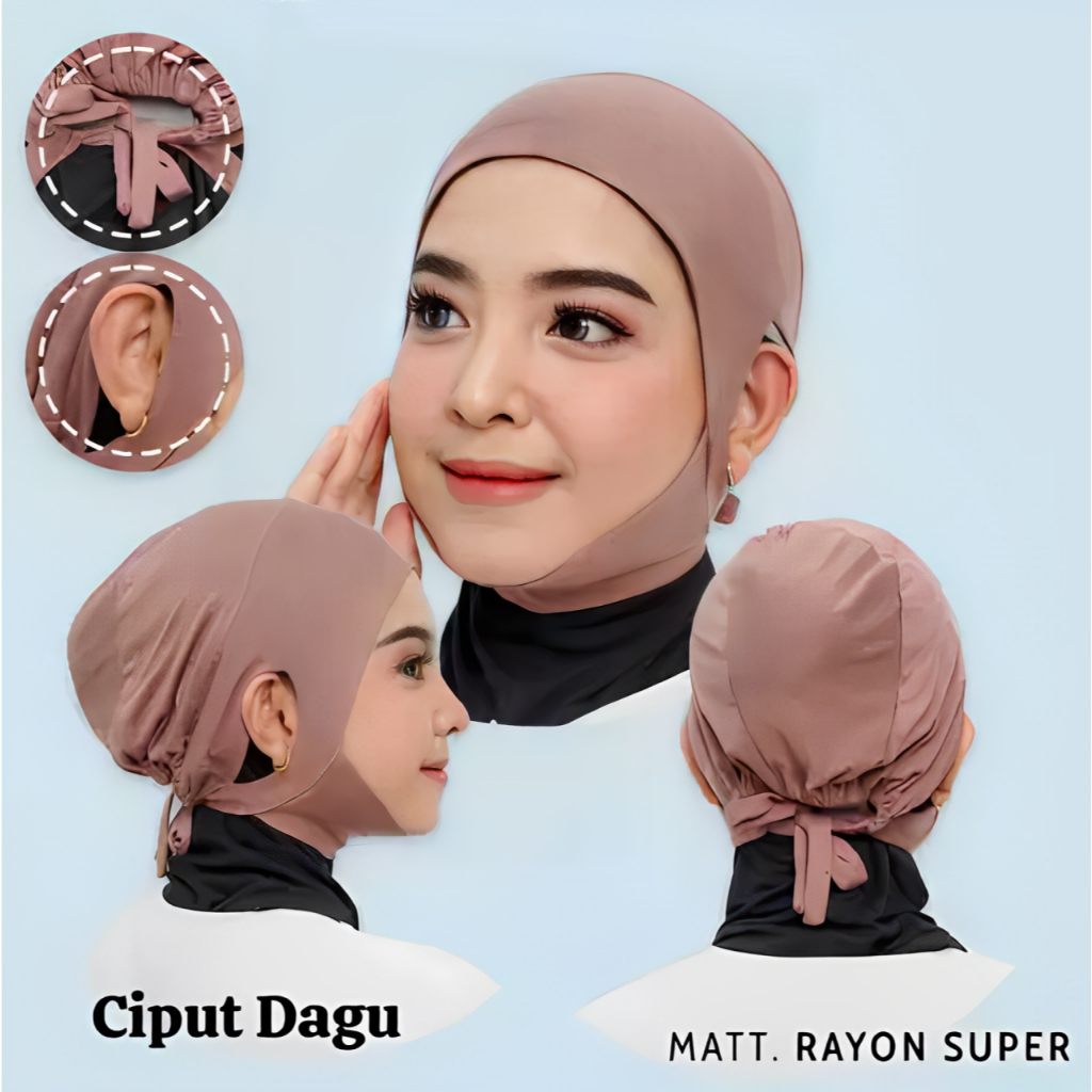 Ciput Dagu Anti Budeg Bolong Telinga Bahan Rayon Premium / Ciput Rayon/ Ciput Anti Budeg / Ciput Bol