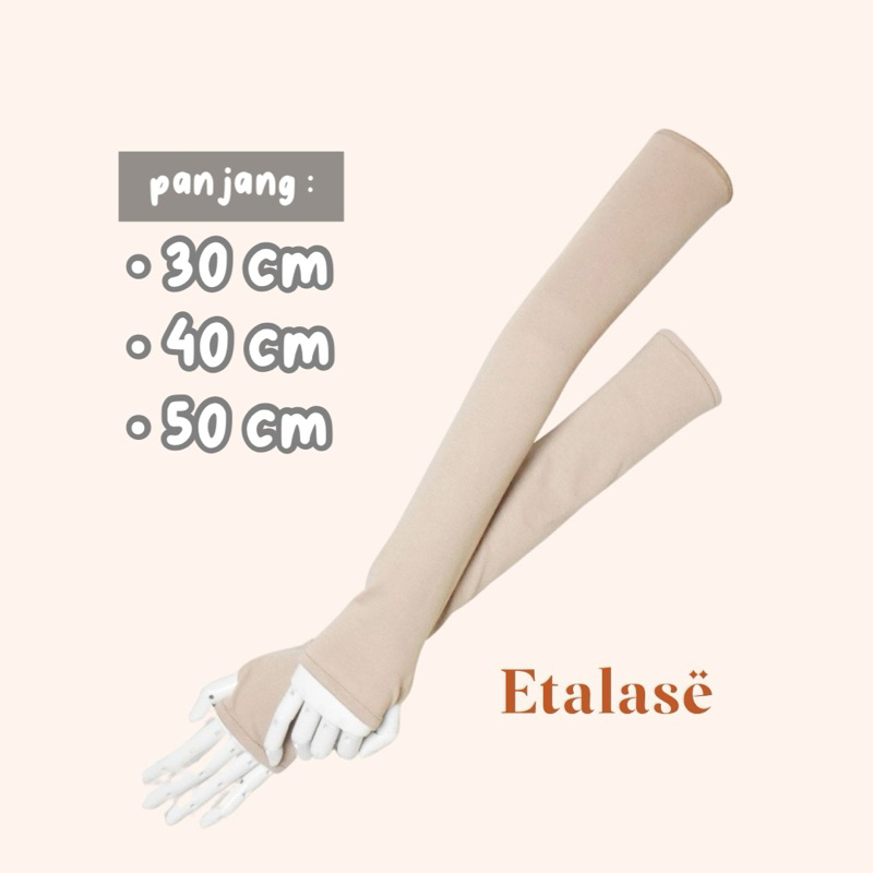 [ etalasehandsock ] Handsock Long Fingerless 40-50 cm / Manset Jempol Panjang Unisex Pria Wanita
