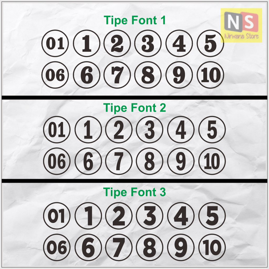 

Stiker & Label Cutting Stiker Angka Bulat Ukuran 2 cm - 4 cm