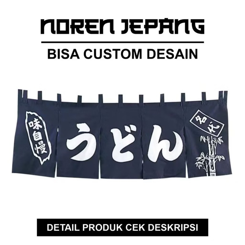 [ QTakasi ] NOREN TIRAI JEPANG RAMEN KEDAI JEPANGAN RUMAH MAKAN SABLON/PRINT