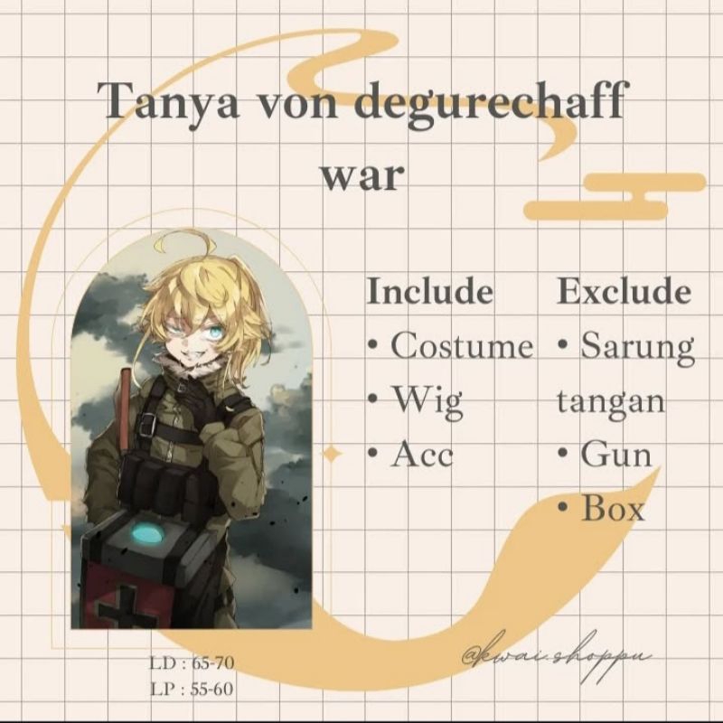 RENTAL COSPLAY TANYA VON DEGURECHAFF YOUJO SENKI