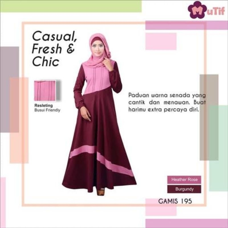 DISKON 50% Gamis Mutif M195 Gamis Kaos Wanita Dewasa Simple