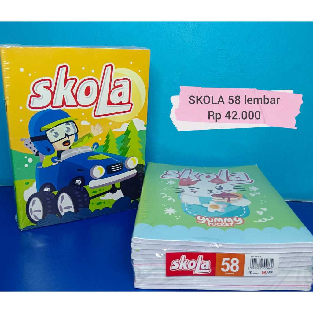 

SKOLA BUKU TULIS 58 / BUKU TULIS SKOLA / SATU PAK ISI 10 BUKU