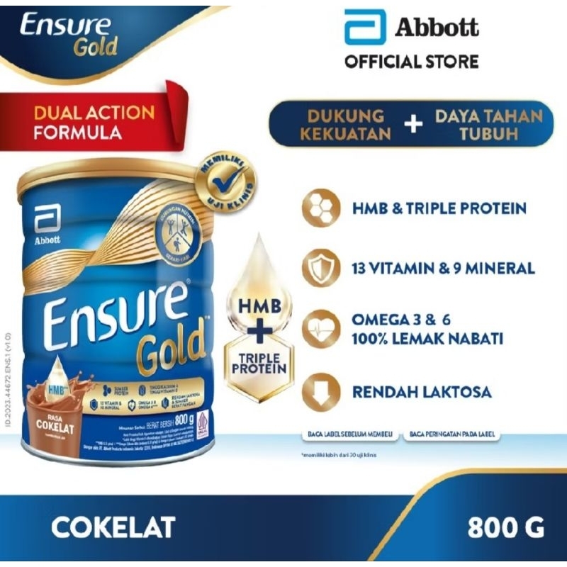 

PROMO !! Ensure Gold Cokelat / Vanila Kaleng 800gr