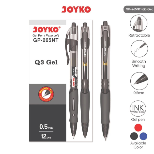 

JOYKO Pulpen Gel 1 Pack GP-265NT Q3 Gel 0.5mm Isi 12 Pcs