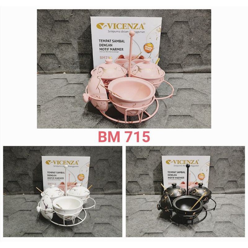 Tempat Bumbu Sambal Keramik Set Rack FIORENZA / VICENZA (ORIGINAL)