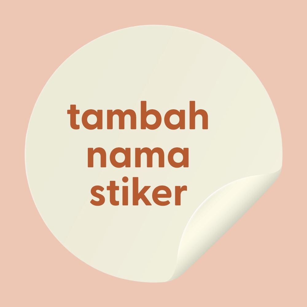 

Stiker cetak ulang tambah nama