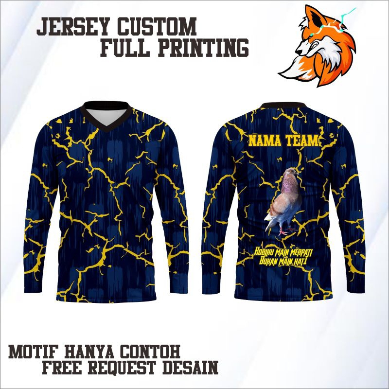 KAOS JERSEY MERPATI LENGAN PANJANG DESAIN CUSTOM