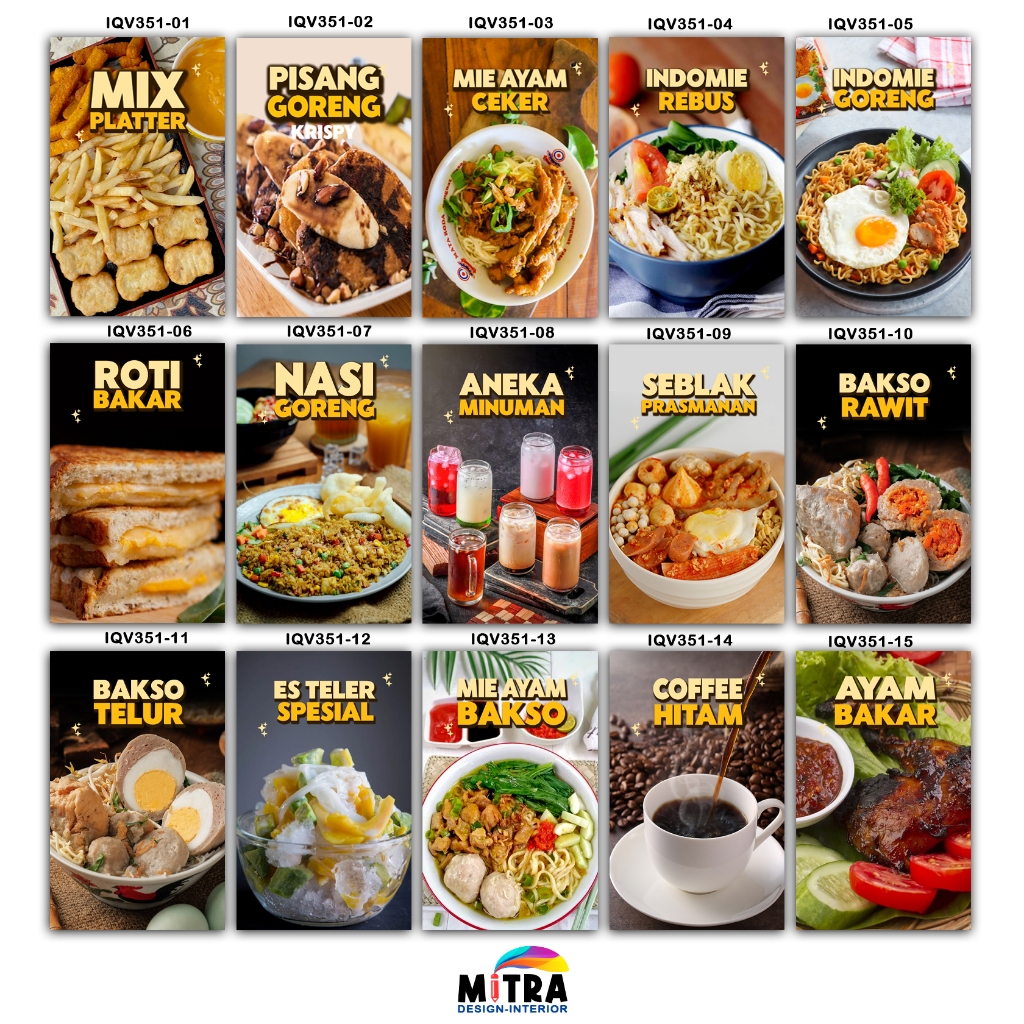 Hiasan dinding Poster makanan hiasan rumah makan Menu Pajangan Cafe walldecor