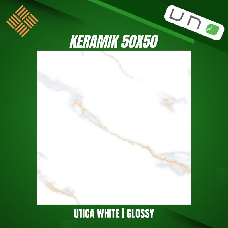 KERAMIK 50X50 UTICA WHITE | GLOSSY | UNO