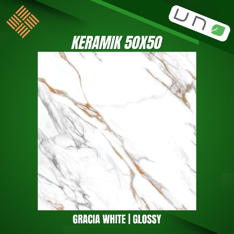 KERAMIK 50X50 GRACIA WHITE | GLOSSY | UNO