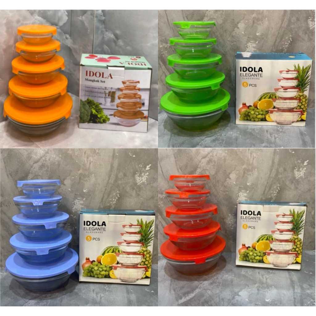 Mangkuk Kaca 5 Susun Merk IDOLA MANGKOK BERANAK