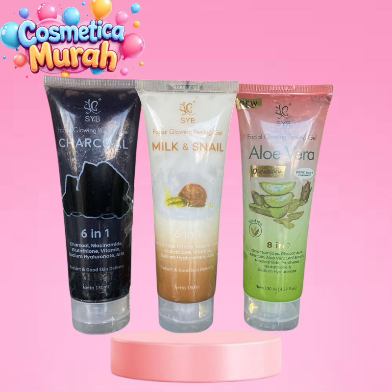 PROMO - SYB ALOEVERA PEELING GEL SNAIL MILK AND CHARCOAL - PEELING WAJAH GEL