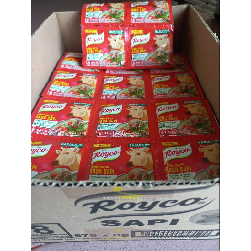 

( 1 Renceng = 12 PCS ) Royco bumbu penyedap sachet kaldu ayam sapi 9 gr Royco Ayam Sapi