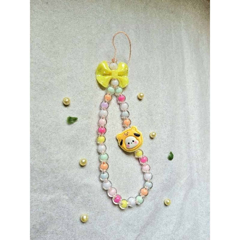 Gantungan Hp / gantungan handphone / Gantungan mutiara transparan/ aksesoris hp / aksesoris tas / St