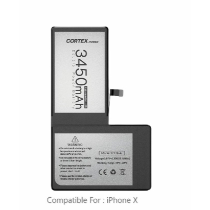 Cortex Power Baterai iPhone X / iPhone 10 Double Power IC High Capacity Batre Batrai Baterai Battery