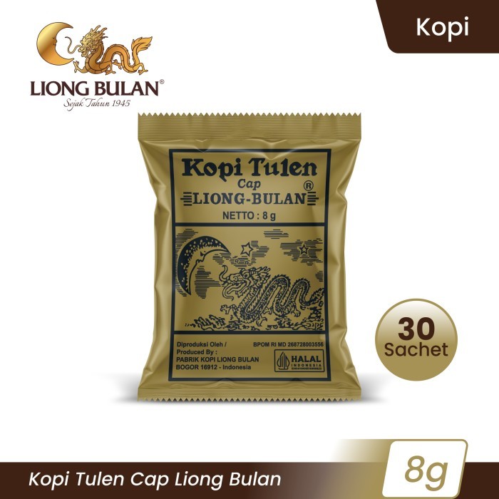 

LIONG Kopi Liong Tanpa Gula ( 1 Bungkus 30 pcs Ukuran Kecil 8 Gram )