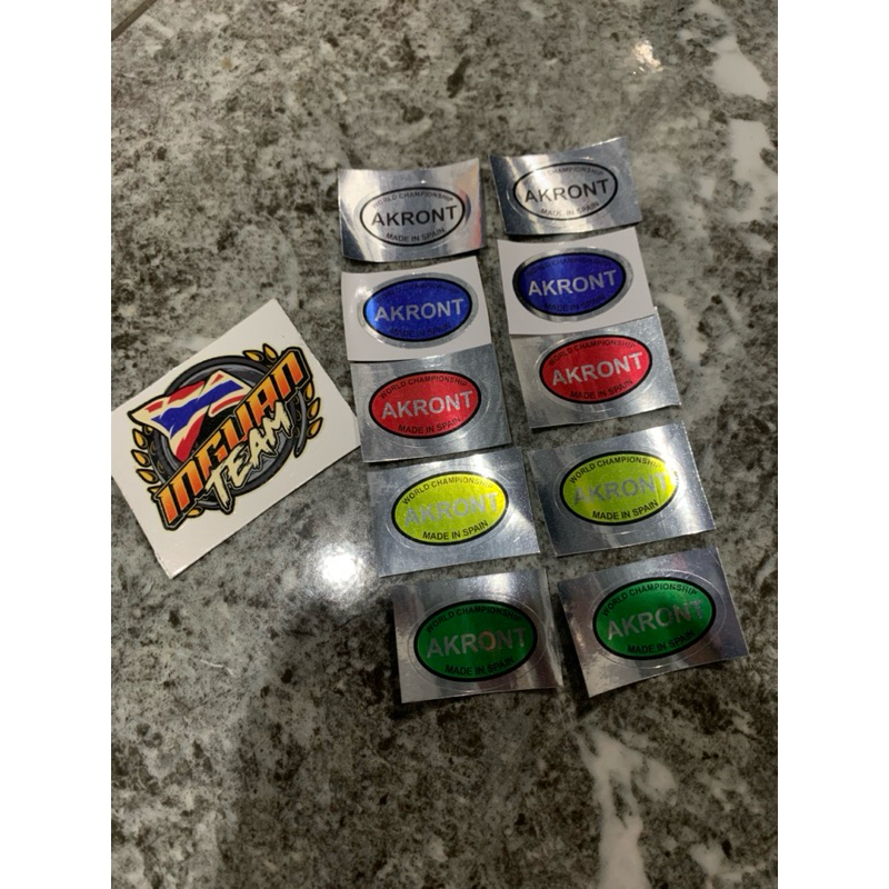 stiker velg akront merah,biru,silver,hijau dan kuning