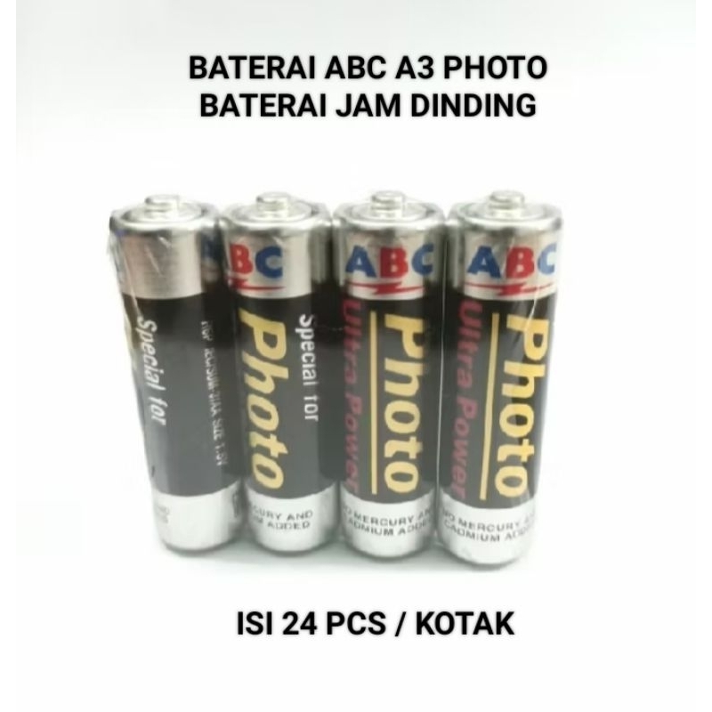 BATERAI ABC A3 PHOTO ( ISI 24 ) BATRE JAM DINDING PROMO