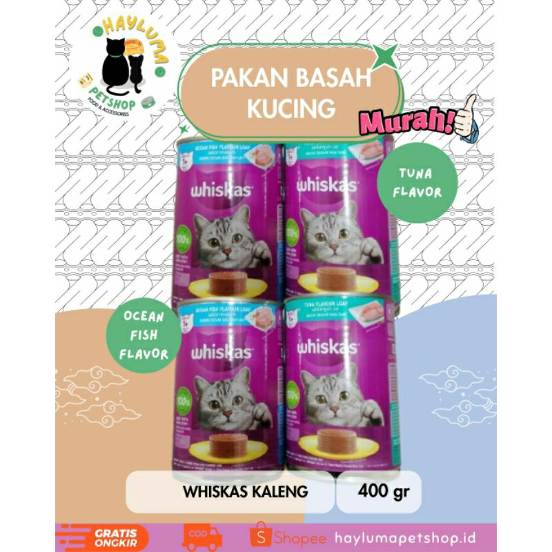 Whiskas Kaleng Ocean Fish/ Whiskas Kaleng Tuna 400 gram/ Makanan Basah Kaleng Kucing/ Whiskas Basah