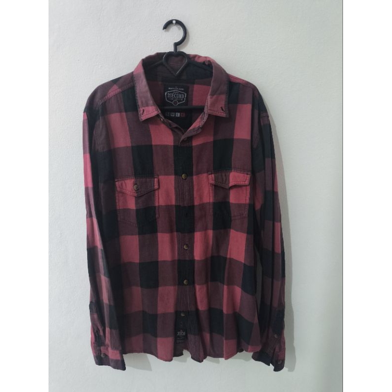 flannel hitam 3second