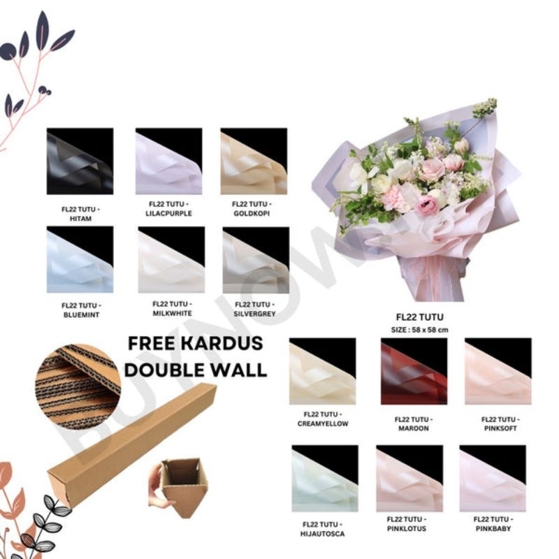 

5 LEMBAR - FL 22 TUTU KERTAS BUNGA PAPER BUKET MOTIF FRAME TEBAL FLORIST CELLOPHANE