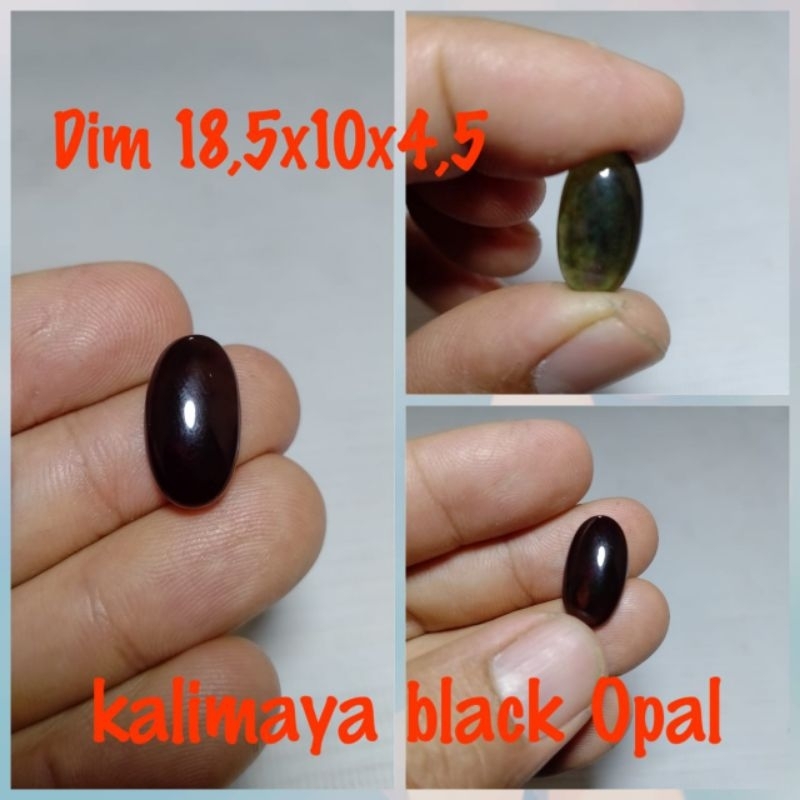 batu kalimaya black oval