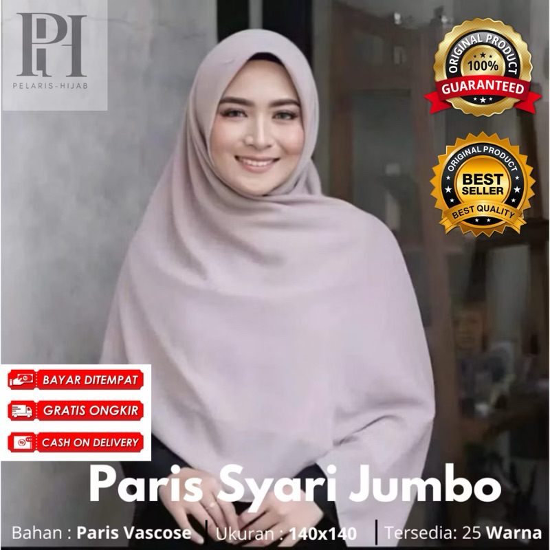 Hijab SegiEmpat Jumbo Paris 140x140 | Kerudung SegiEmpat Jumbo 130x130 Voal Paris Premium | SegiEmpa