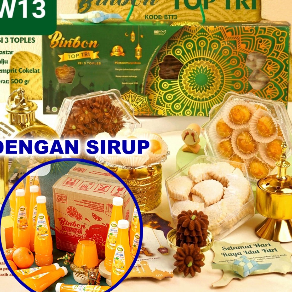

Apazada Kue Kering Lebaran Binbon Top Tri Squash Hampers Kue Lebaran Paket 3 Toples 1 Sirup
