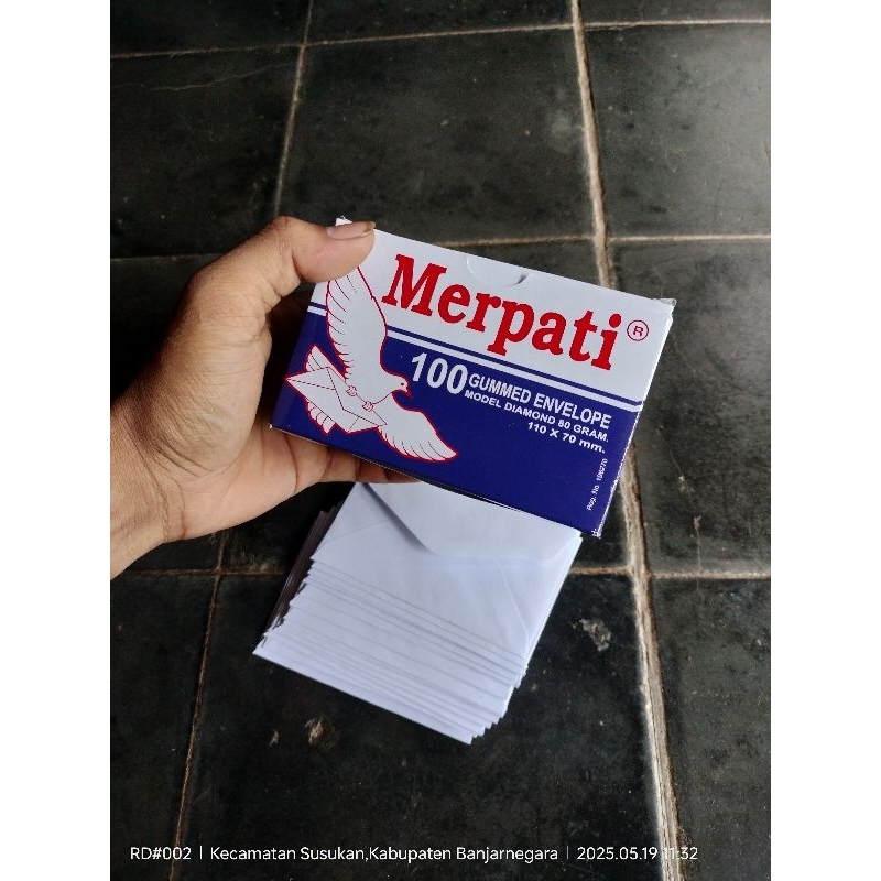 

1 Box Amplop Merpati 110 X 70 mm 80Gr 100Pcs (Biru) Gummed Envelope Model Diamond Kertas Amplop Angpau Putih