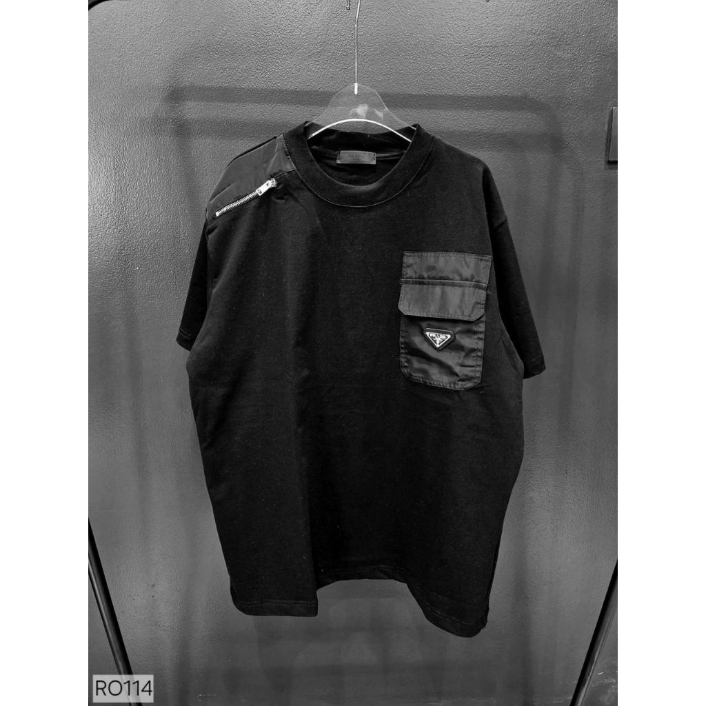 Tshirt Kaos Parda Black Kantong depan Oversize Keren Baju distro branded Mewah Terbaru