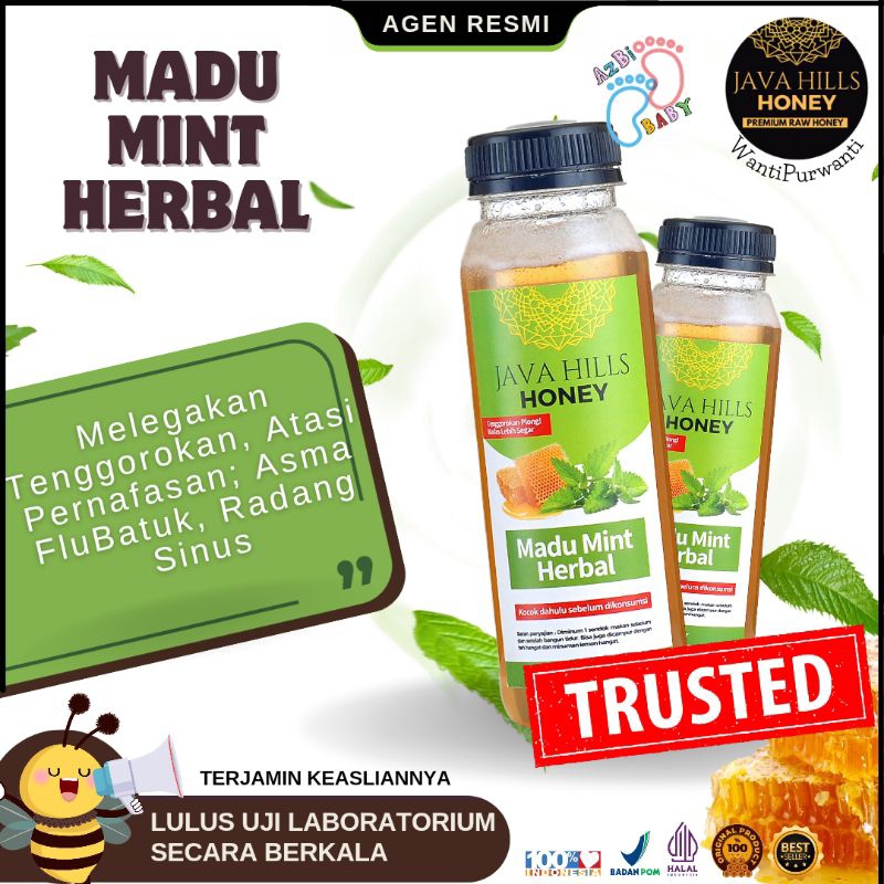 

madu mint Javahills mumtaz java herba batuk pilek asma hidung plong sakit tenggorokan radang sesak nafas masuk angin pegal badan sinus dingin hangat asli bisa cod bonus jahe merah 1 renceng
