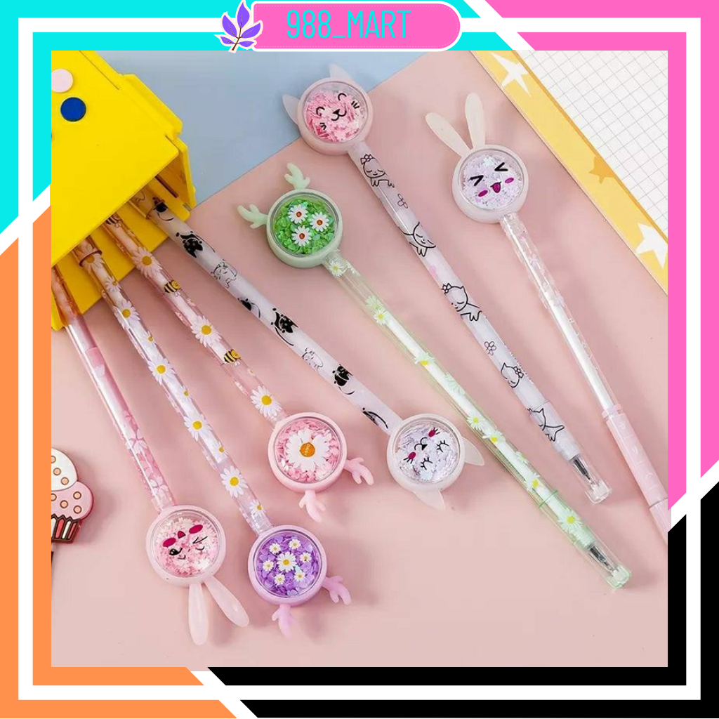 

【COD】【TERMURAH】Pretty Pena Karakter Payet Gliter Bunny Lucu Black Ink Gel Pulpen Murah Gel Bolpen Gel Pastel Alat Tulis Sekolah Kantor