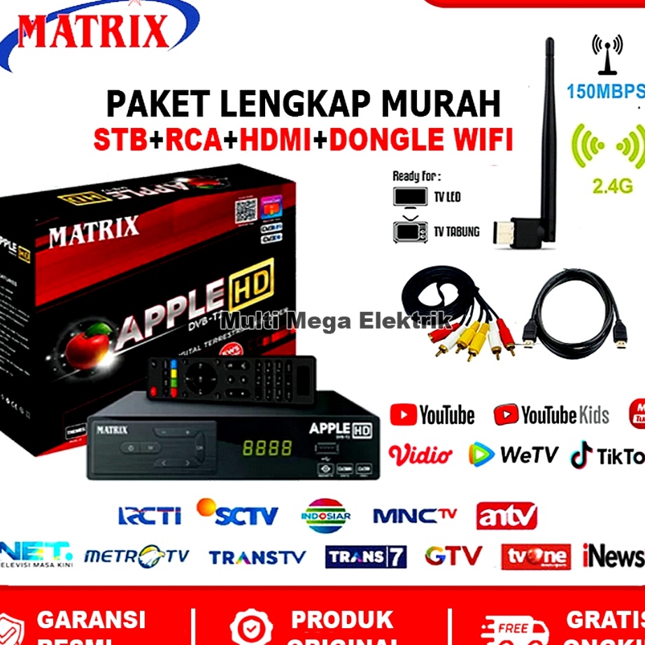 COD SET TOP BOX TV DIGITAL MATRIX APPLE DVBT2  STB MATRIX  STB MATRIX APPLE MERAH  SETOP BOX TV DIGI