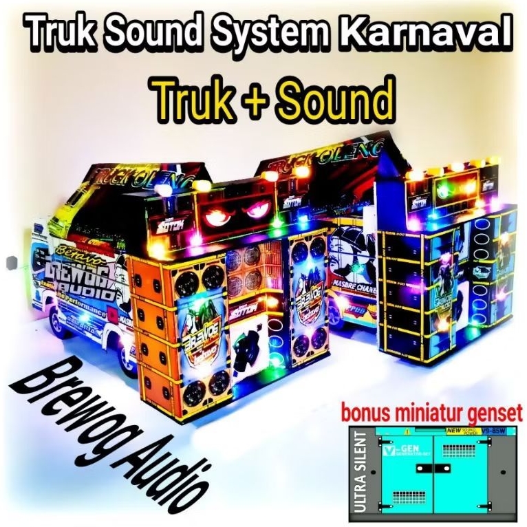 Mainan Truk Sound Sistem Bluthooth Full Lampu Terpal