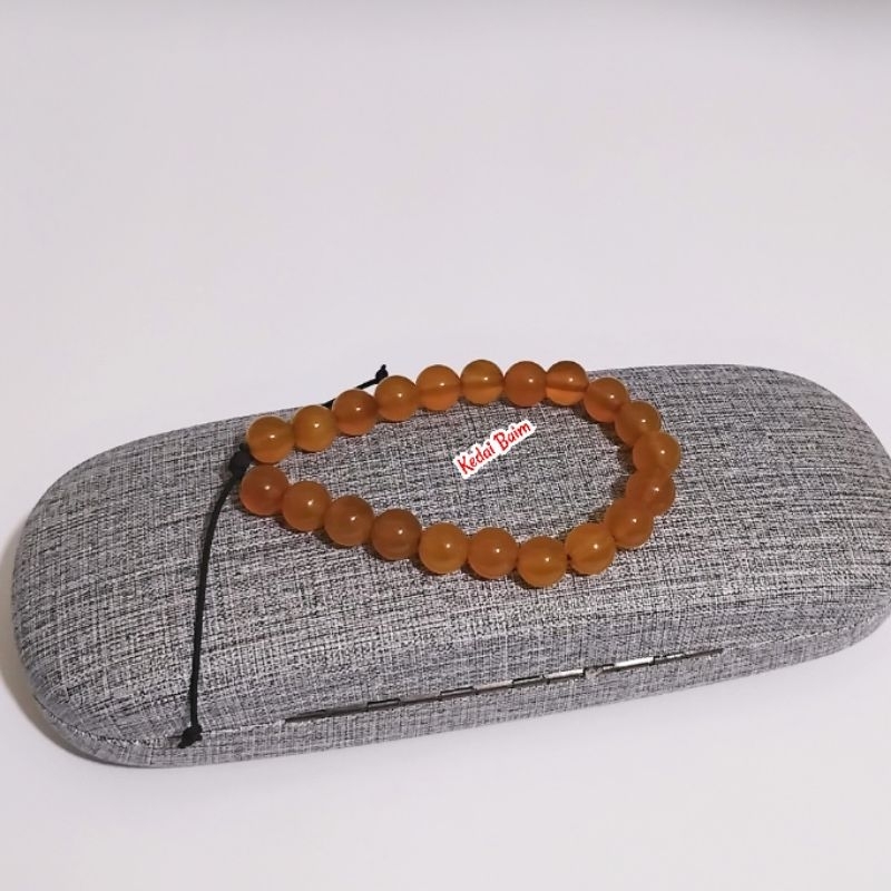 [COD] Gelang Tasbih Batu Giok Kuning Asli