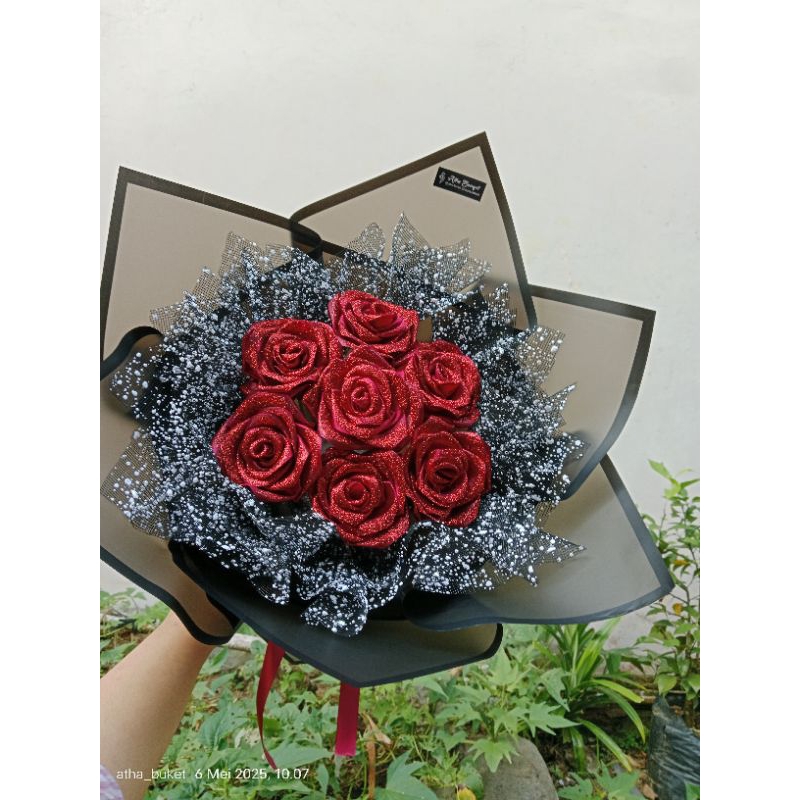 Buket bunga satin Buket satin glitter Buket bunga