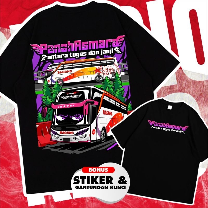 (free sticker+ganci) KAOS BUSMANIA BAGONG PANAH ASMARA POLLYCOTTON 24s